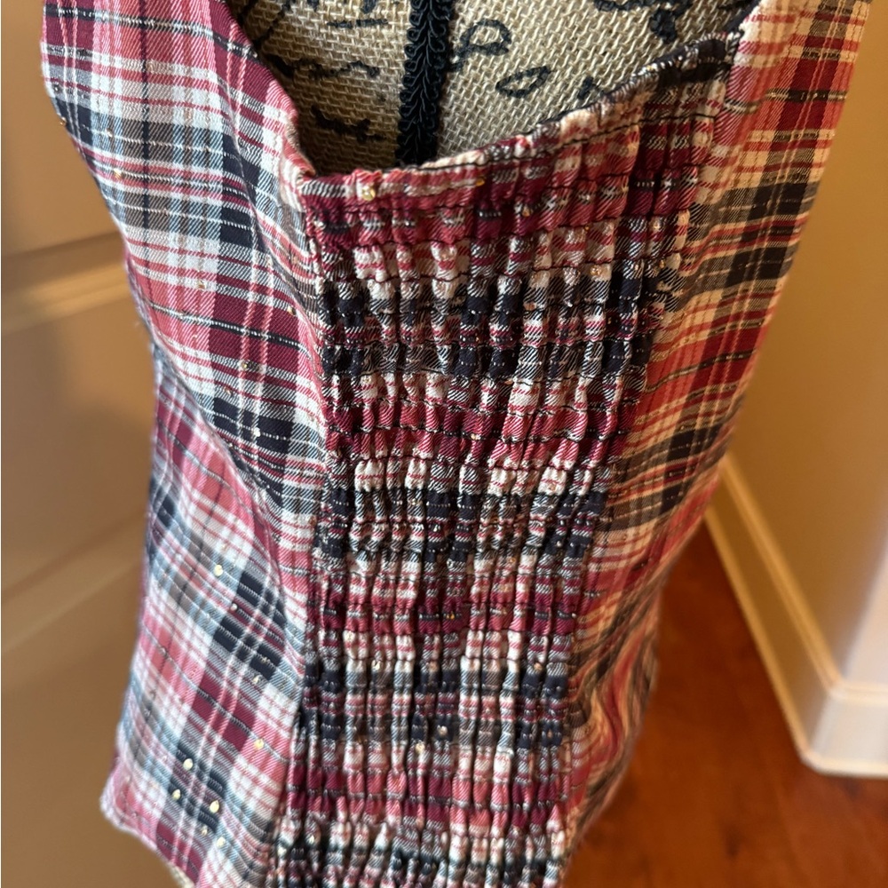 Maeve sparkle plaid vest size large - Picture 4 of 5